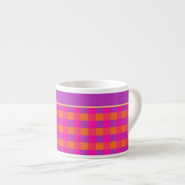 Tasse Expresso Motif Espresso Mug rose, orange et violet (Devant droit)
