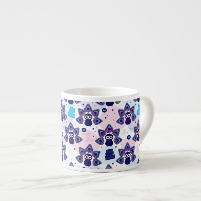 Tasse Expresso motif exotique de paon de l'Inde (Devant droit)