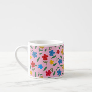 TASSE EXPRESSO MOTIF FLEURS COLORÉ ET ÉLÉGANT