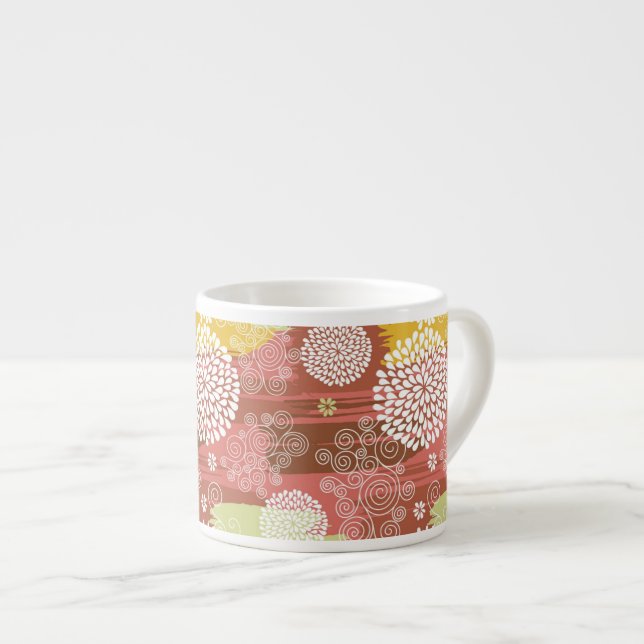 Tasse Expresso Motif floral 2 (Devant droit)