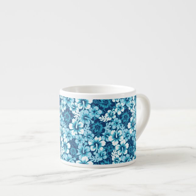Tasse Expresso Motif floral de ketmie de surf (Devant droit)