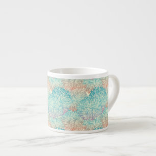 Tasse Expresso Motif Floral Doodle Multicolor