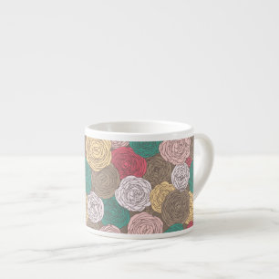 Tasse Expresso Motif floral élégant. Floral lumineux