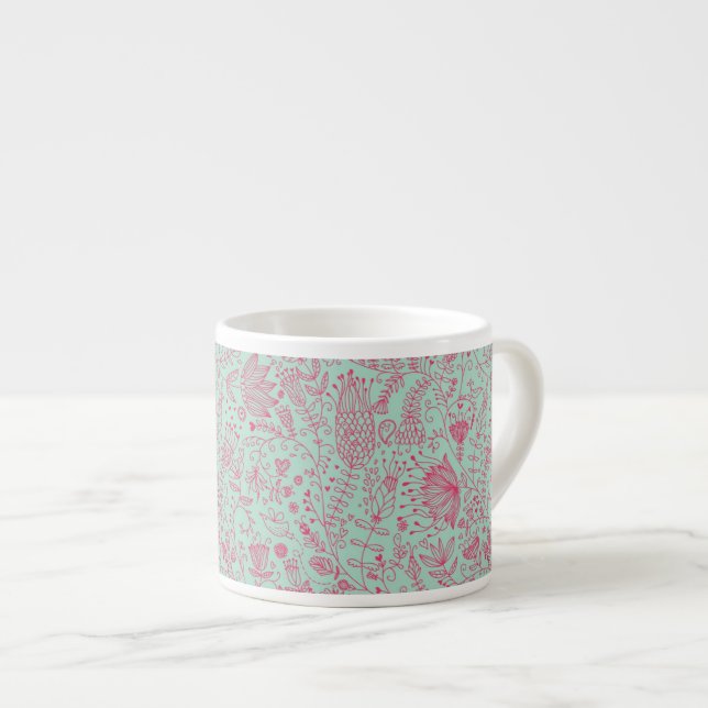 Tasse Expresso Motif floral mignon d'été (Devant droit)
