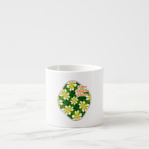 Tasse Expresso Motif frangipanier jaune