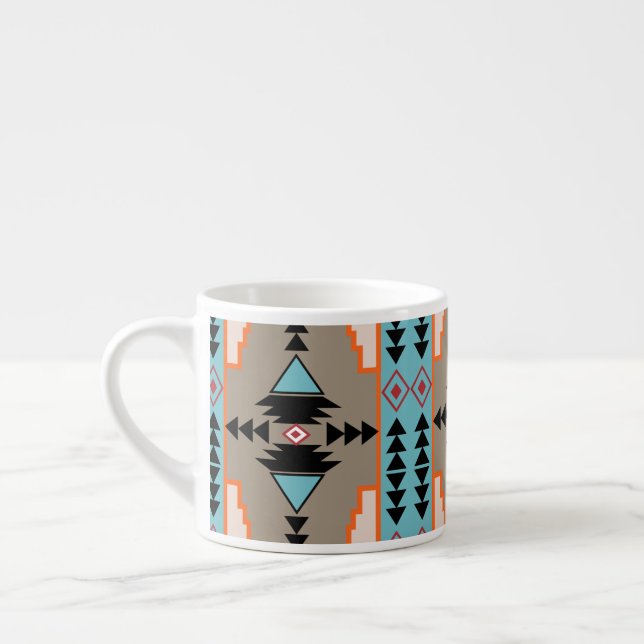 Tasse Expresso Motif géométrique mexicain Aztec (Gauche)