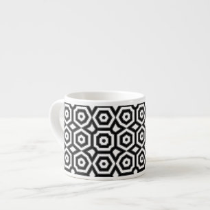 Tasse Expresso Motif géométrique noir et blanc