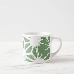 Tasse Expresso Motif géométrique vert et blanc olive