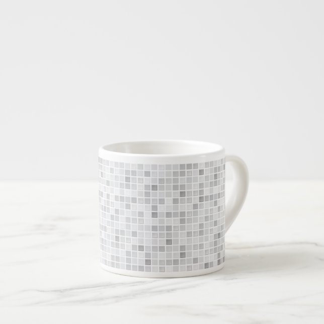 Tasse Expresso Motif gris de tuiles (Devant droit)