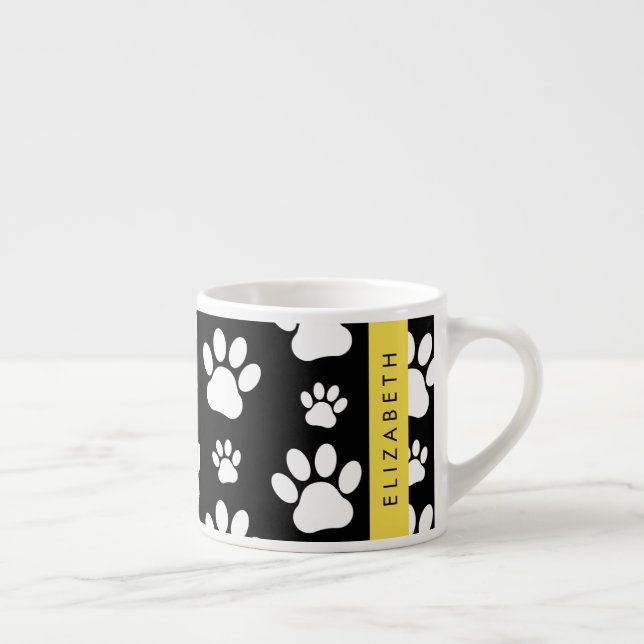 Tasse Expresso Motif mâle, Patrouilles de chien, Noir et Blanc, V (Droite)