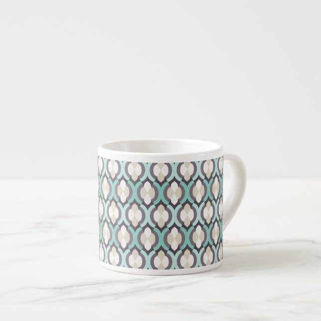Tasse Expresso Motif marocain de turquoise (Devant droit)