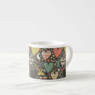 Tasse Expresso Motif mignon de lapins d'amour avec des coeurs