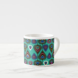 Tasse Expresso motif mignon de plume de paon
