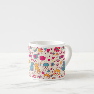 Tasse Expresso Motif romantique coloré