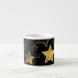 Tasse Expresso Motif sans couture avec étoiles d'or
