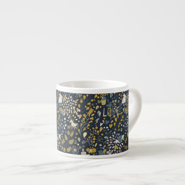 Tasse Expresso Motif vintage abstrait (Devant droit)
