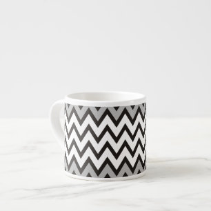 Tasse Expresso Motif ZIGZAG - noir blanc gris + votre idée