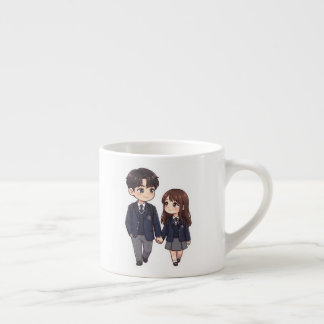 Tasse Expresso Mug à Café avec Couple Mignon d'Élèves du Lycée de