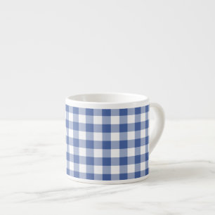 Tasse Expresso Mug café Espresso, En vichy chèque bleu foncé