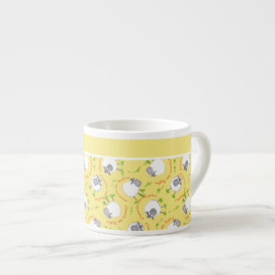 Tasse Expresso Mug café Espresso : Jaune, Motifs de moutons amusa
