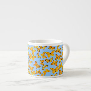 Tasse Expresso Mug café Espresso, Papillons d'or sur bleu