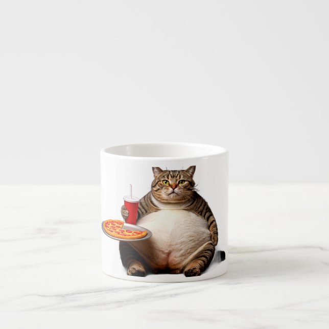 Tasse Expresso Mug de chat amusant - Pizza Lover Coupe cadeau caf (Devant)