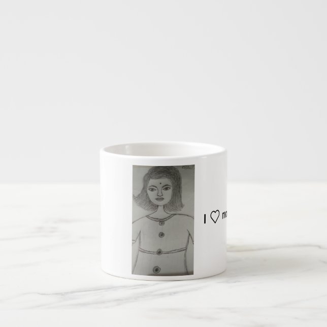 Tasse Expresso Mug de peinture de fille (Devant)