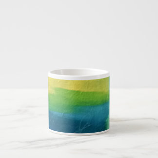 Tasse Expresso Mug d'Espresso Abstrait bleu, vert, jaune