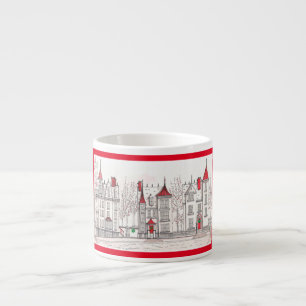 Tasse Expresso Mug d'Espresso avec village de Noël victorien