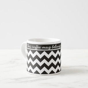 Tasse Expresso Mug Espresso personnalisé, Chevrons noir et blanc