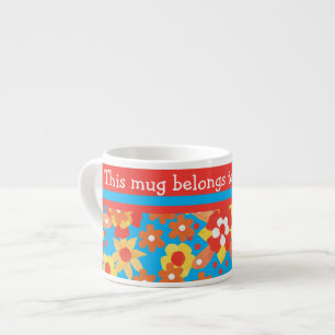Tasse Expresso Mug Espresso Personnalisé : Fleurs Orange Ditsy