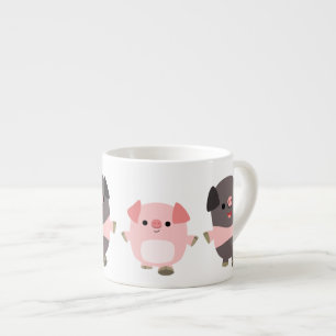 Tasse Expresso Mug Expresso avec des Cochons de Dessin Animé Mign