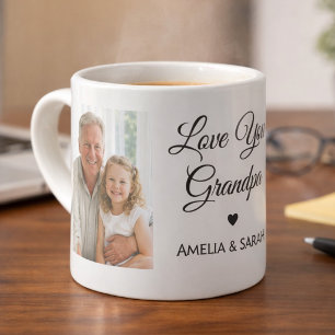 Tasse Expresso Mug Personnalisé Collage de Photos "Je t'aime Papi