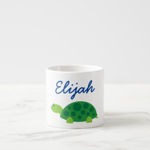Tasse Expresso Mug personnalisé pour enfant avec tortue verte