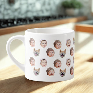 Tasse Expresso Mug personnalisé visage bébé, Custom Family 3 Phot