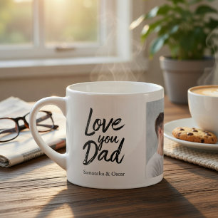 Tasse Expresso Mug photo personnalisé pour Papa Noms d'enfants