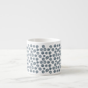 Tasse Expresso Mug spécial motif spirale bleu foncé mignon