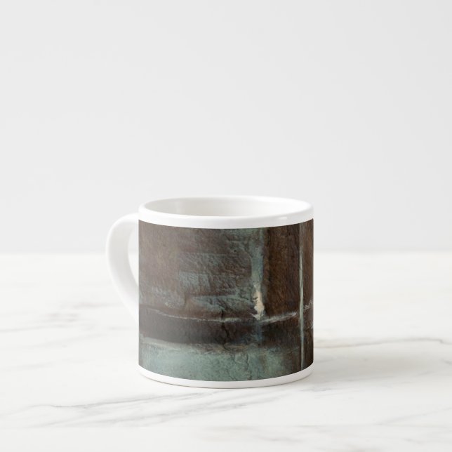 Tasse Expresso Mur en brique rouge et gris (Devant gauche)