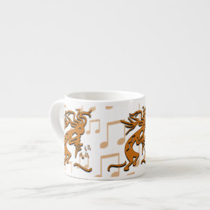 Tasse Expresso Musicien droit de Kokopelli de revêtement avec le