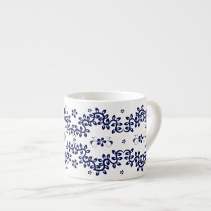 Tasse Expresso Musique en céramique bleue et blanche Espresso