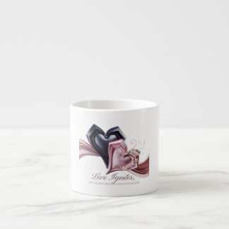 Tasse Expresso Musique romantique rose et noire
