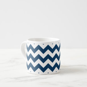 Tasse Expresso Navy Zigzag, Navy Chevron, Motif géométrique