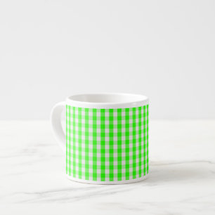 Tasse Expresso Neon Green En vichy Motif par Shirley Taylor