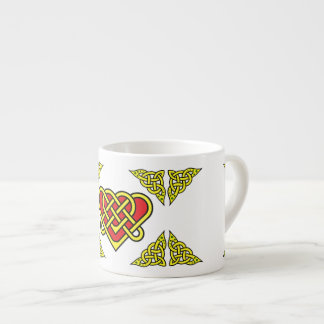 Tasse Expresso Nœud celtique/Gadhlig cœur entrelacé, or
