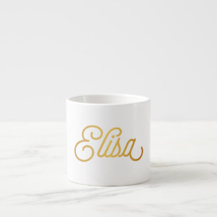 Tasse Expresso Noir élégant personnalisé d'or d'Elisa de