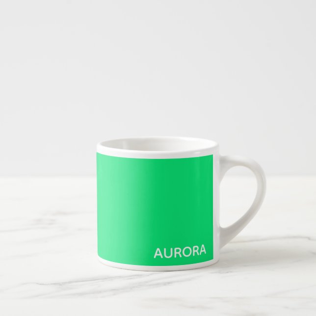 Tasse Expresso Nom de couleur verte Aurora (Droite)