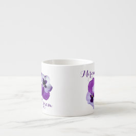 Tasse Expresso Nom personnalisable Miriam jolie flore pansy viole