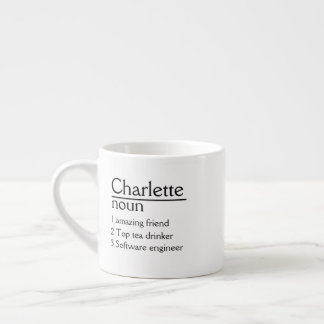 Tasse Expresso Nom personnalisé Définition blanc Mug