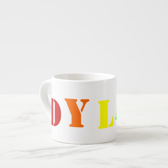 Tasse Expresso NOM personnalisé Mug de l'enfant (Devant gauche)