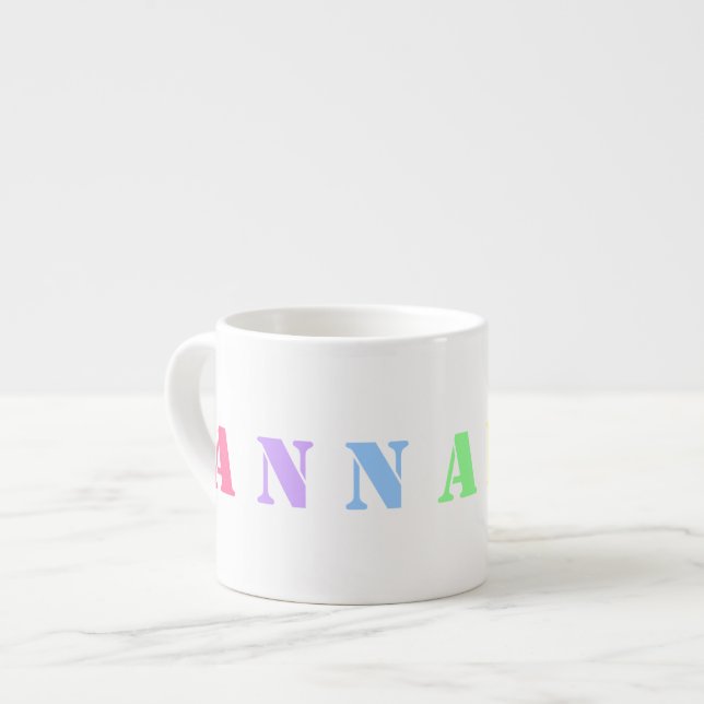 Tasse Expresso NOM personnalisé Mug de l'enfant - 7 lettres (Devant gauche)